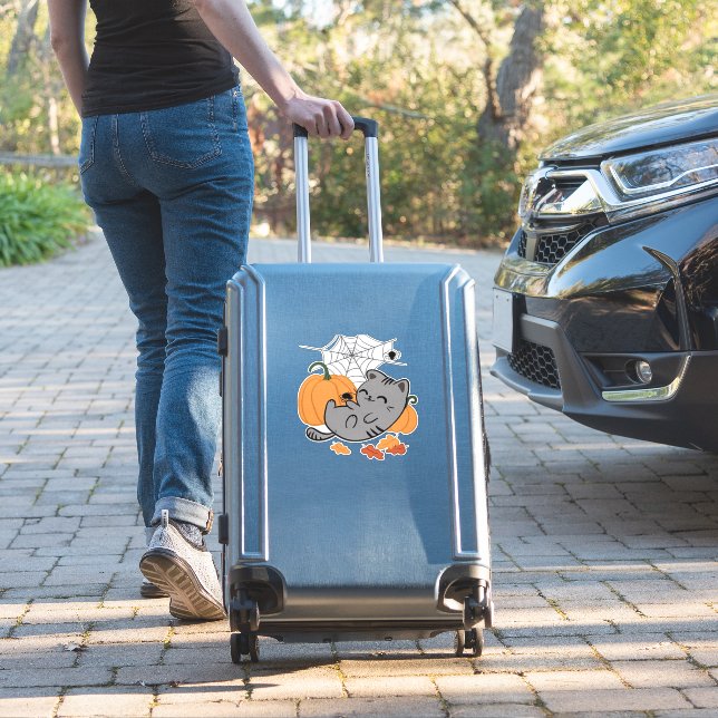 Halloween Kitty and Spiders Classic T-Shirt (Suitcase Insitu)