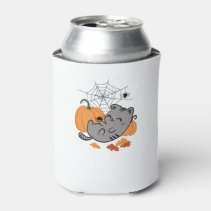Halloween Kitty and Spiders Classic T-Shirt Can Cooler