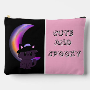 Halloween Kitty & Crescent Moon Cute Custom Accessory Pouch