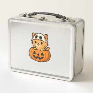 Halloween Kitty inside a pumpkin Classic T-Shirt Metal Lunch Box