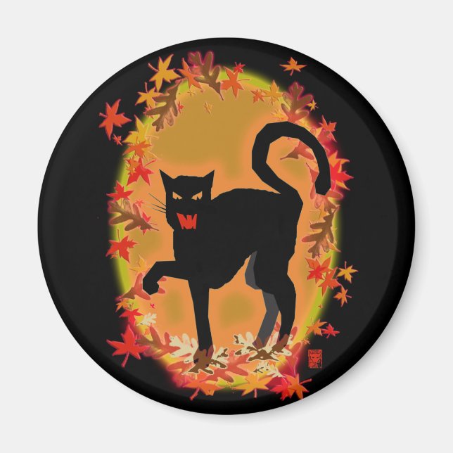 halloween kitty magnet (Front)