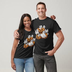 Halloween: Kleine Geister mit Kürbissen - T-Shirt
