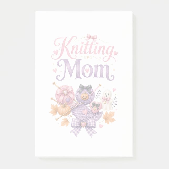 Halloween Knitting Mum - (4" x 6") - Post-It Notes (Front)