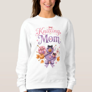 Halloween Knitting Mum - Basic Women Sweatshirt