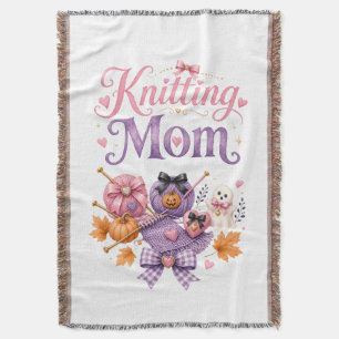 Halloween Knitting Mum - Throw Blanket