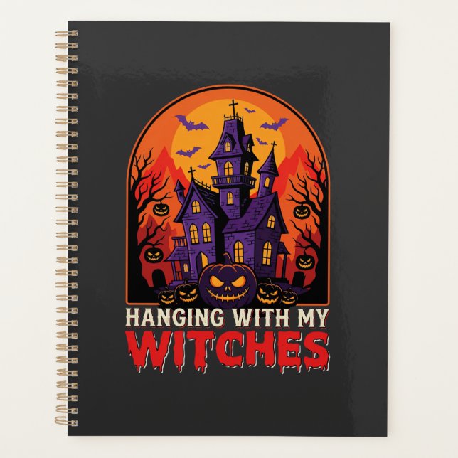 Halloween Laboratory Monster Pumpkin Moon Vector Planner (Front)