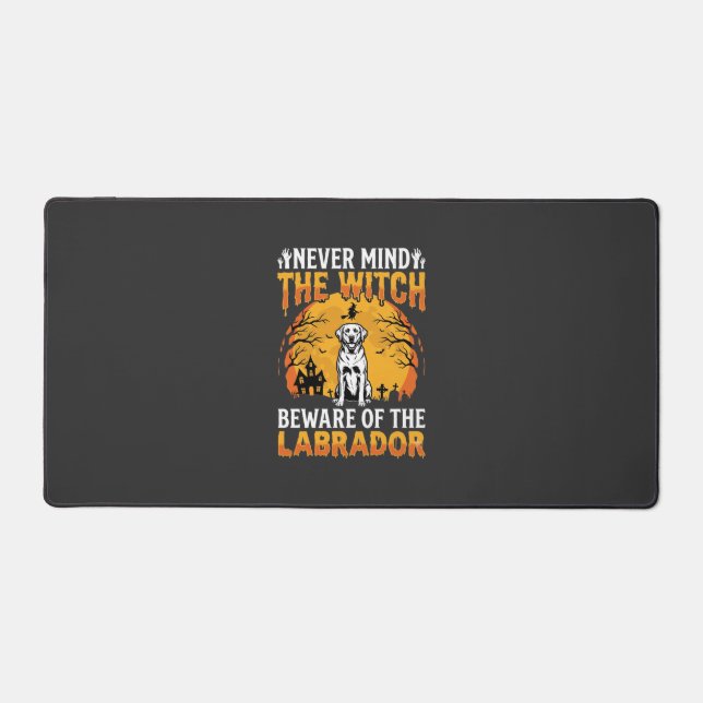 Halloween Labrador Beware of the Dog Desk Mat (Front)