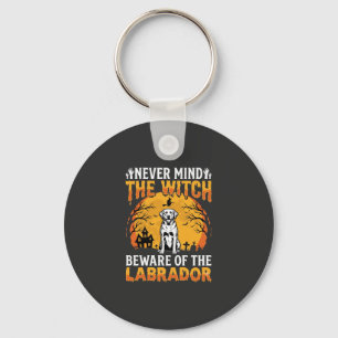 Halloween Labrador Beware of the Dog Key Ring