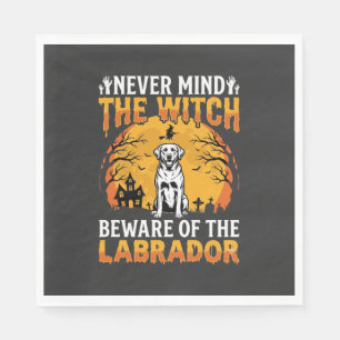 Halloween Labrador Beware of the Dog Napkin