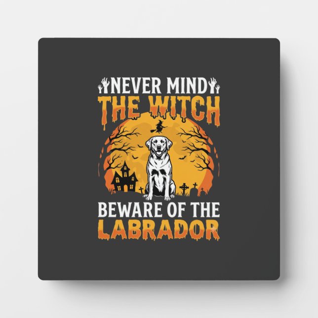 Halloween Labrador Beware of the Dog Plaque (Front)
