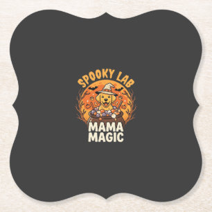 Halloween Labrador Mum Magic Paper Coaster