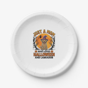 Halloween Labrador Mum Vintage Dog Design_1 Paper Plate