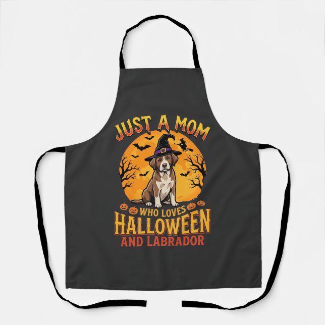 Halloween Labrador Mum Witch Dog Design_1 Apron (Front)