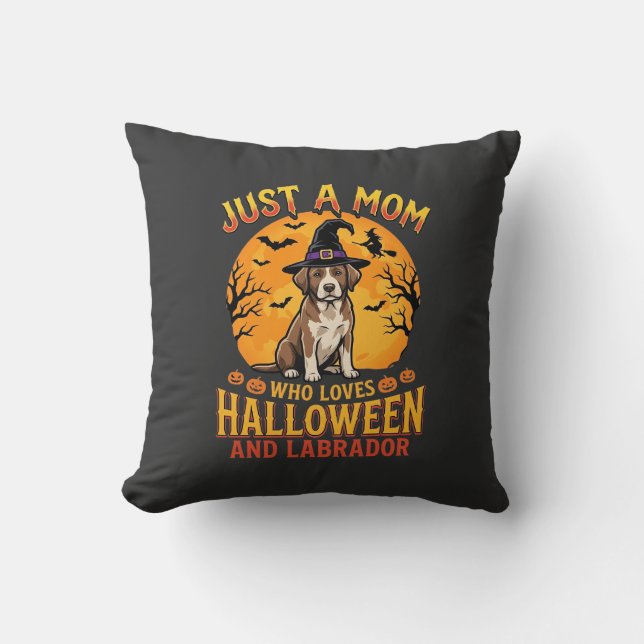 Halloween Labrador Mum Witch Dog Design_1 Cushion (Front)