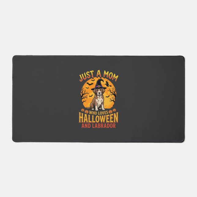 Halloween Labrador Mum Witch Dog Design_1 Desk Mat (Front)