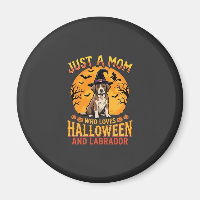 Halloween Labrador Mum Witch Dog Design_1 Magnet (Front)
