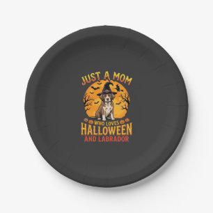 Halloween Labrador Mum Witch Dog Design_1 Paper Plate
