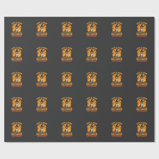 Halloween Labrador Mum Witch Dog Design_1 Wrapping Paper (Flat)