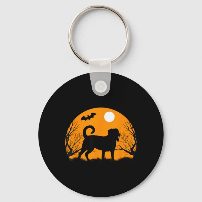 Halloween Labrador Retriever Black Lab Dog Owner Key Ring (Front)