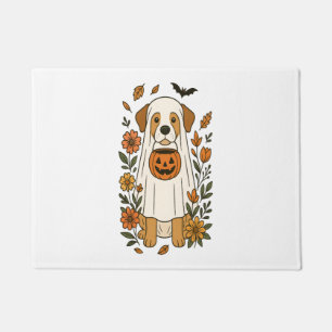 Halloween Labrador Retriever Flowers Doormat