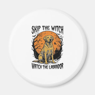 Halloween Labrador Shirt with Spooky Dog Warning_1 Magnet