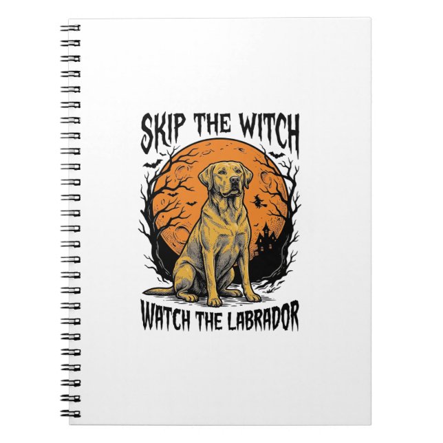 Halloween Labrador Shirt with Spooky Dog Warning_1 Notebook (Front)