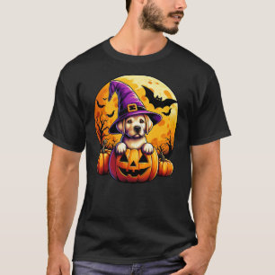 Halloween Labrador Witch Hat Pumpkin Dog Lover Men T-Shirt
