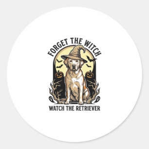 Halloween Labrador Witch Vintage Retriever Dog Des Classic Round Sticker