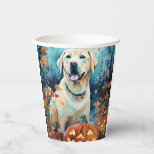 Halloween Labrador With Pumpkins Scary Paper Cups