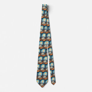 Halloween Labrador With Pumpkins Scary Tie