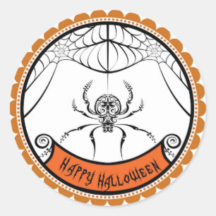 Halloween Lace Spider favour stickers labels