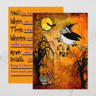 Halloween Lamb-Witch Party (Personalised) Invitation
