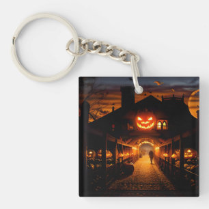 Halloween Landscape Five Key Ring