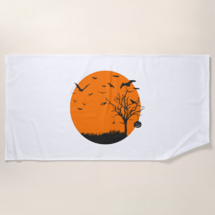 Halloween Landscape Halloween Design Beach Towel