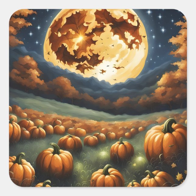 Halloween Landscape Square Sticker (Front)