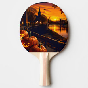 Halloween Landscape Two Ping Pong Paddle
