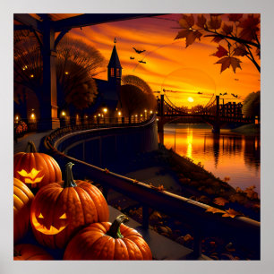 Halloween Landscape Two Poster
