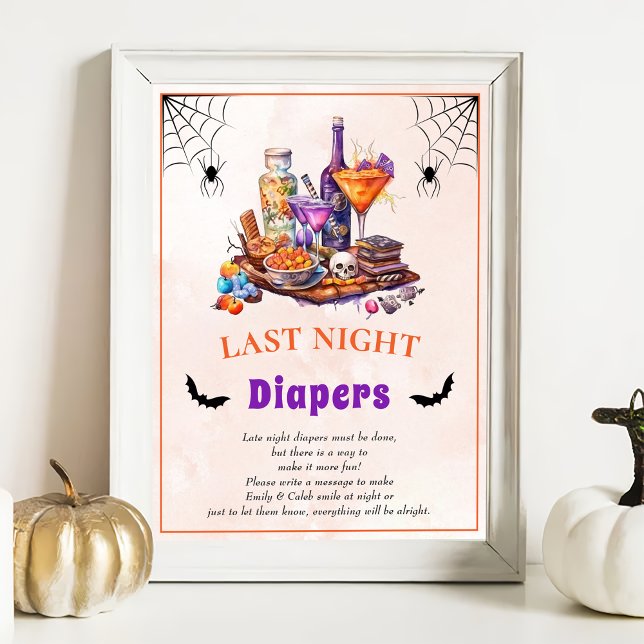 Halloween "Last Night Diapers" Baby Shower Game Poster (Creator Uploaded)