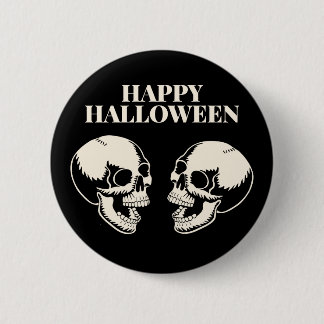 Halloween Laughing Skulls Fun and Fright 6 Cm Round Badge