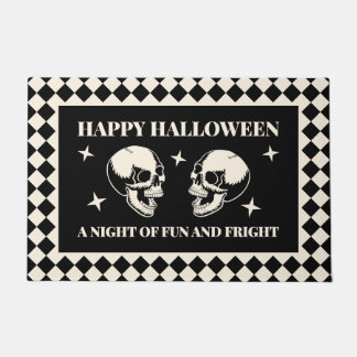 Halloween Laughing Skulls Fun and Fright Doormat