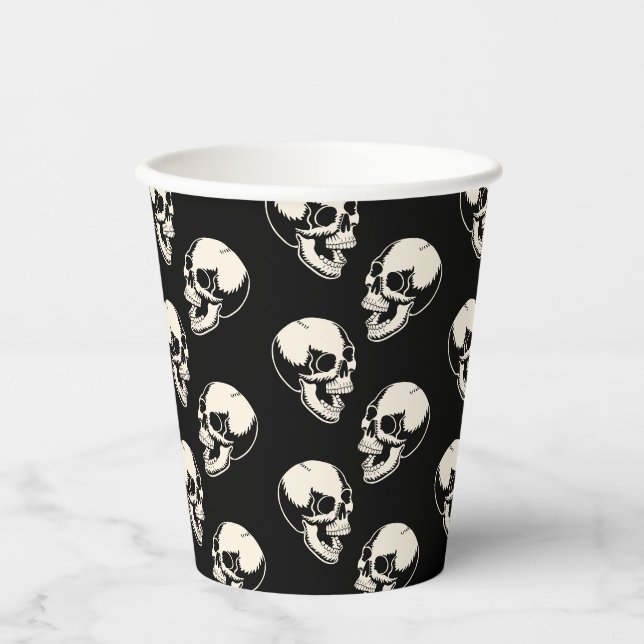 Halloween Laughing Skulls Fun and Fright Paper Cups (Front)