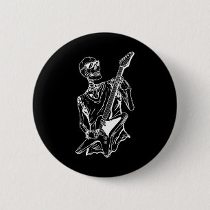 Halloween Lazy Costume Skeleton Guitar Musician 6 Cm Round Badge