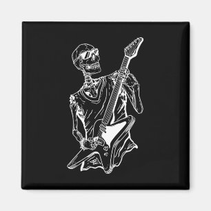 Halloween Lazy Costume Skeleton Guitar Musician Magnet