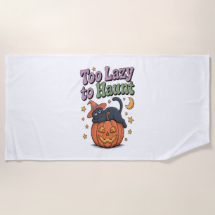 Halloween Lazy Ghost Beach Towel