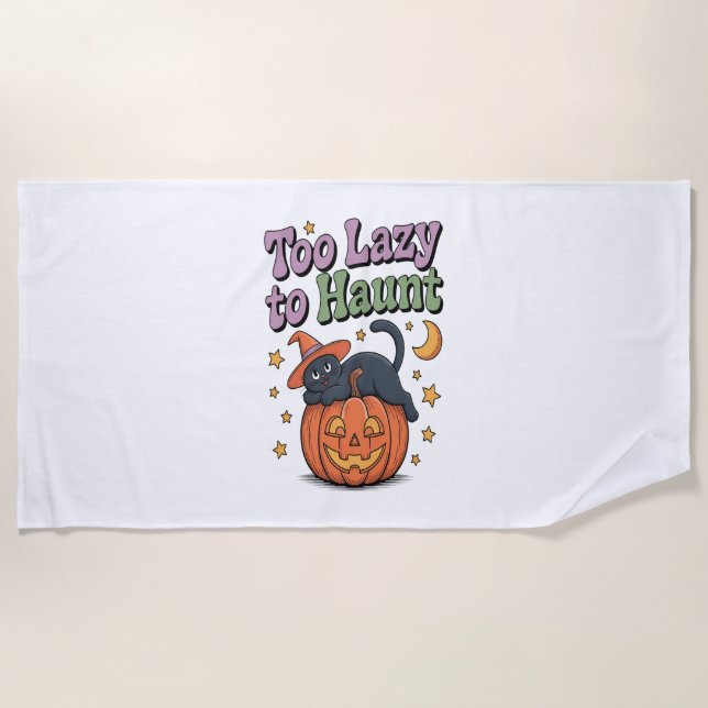 Halloween Lazy Ghost Beach Towel (Front)