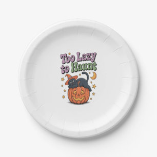 Halloween Lazy Ghost Paper Plate