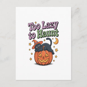 Halloween Lazy Ghost Postcard