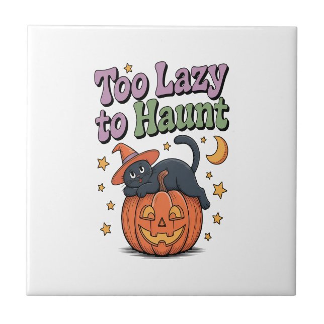 Halloween Lazy Ghost Tile (Front)