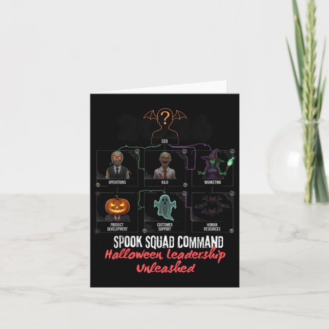 Halloween Leadership Spooky Squad Command Funny Te Card (Front)