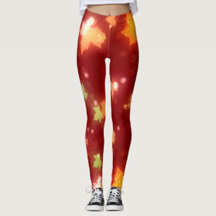 Halloween Leaves Autumn Leggings